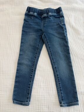 Crewcuts Size 5 Girls Runaround Pull on Stretch Jeans - Dark Blue